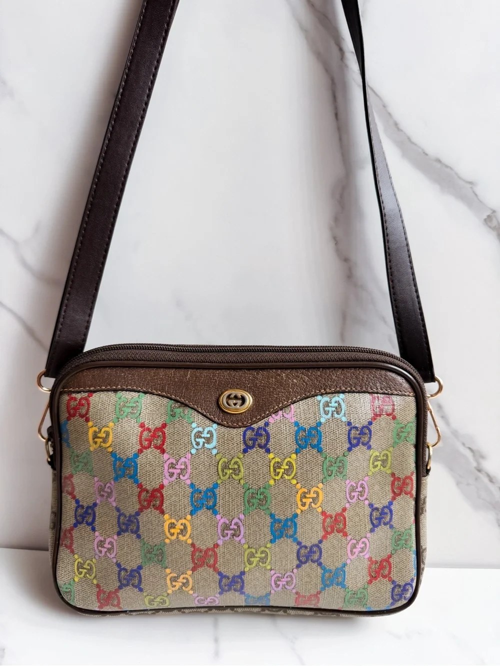 Authentic Gucci Guccissima Clutch as Crossbody ❤️💚 - Picture 3 of 14